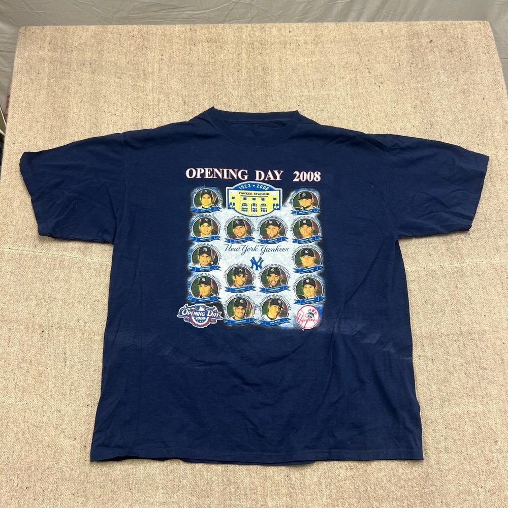 Vintage New York Yankees Shirt Mens XXL Blue 2000s Opening Day Rap Tee